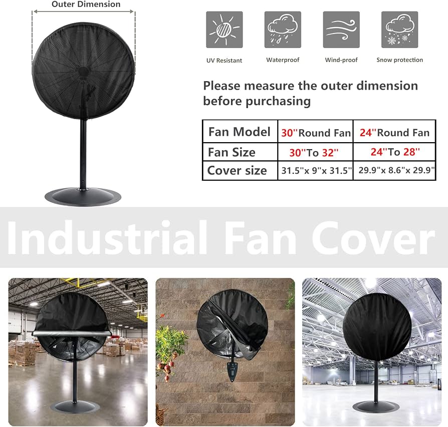 Pedestal Fan Cover Waterproof, Dustproof & Sunlight-Proof Stand Fan Protector