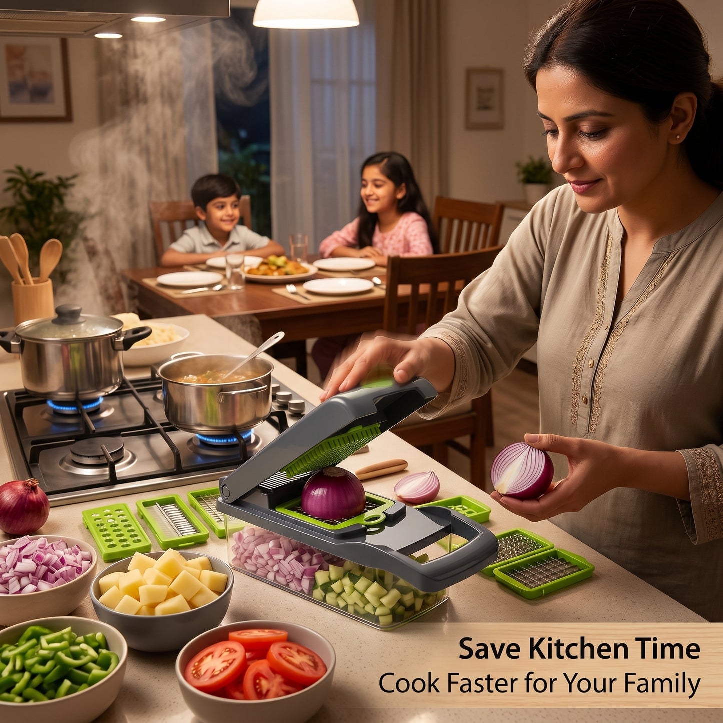 12 in 1 Nicer Dicer Plus Vegetable & Fruit Cutter – Multi Function Kitchen Chopper