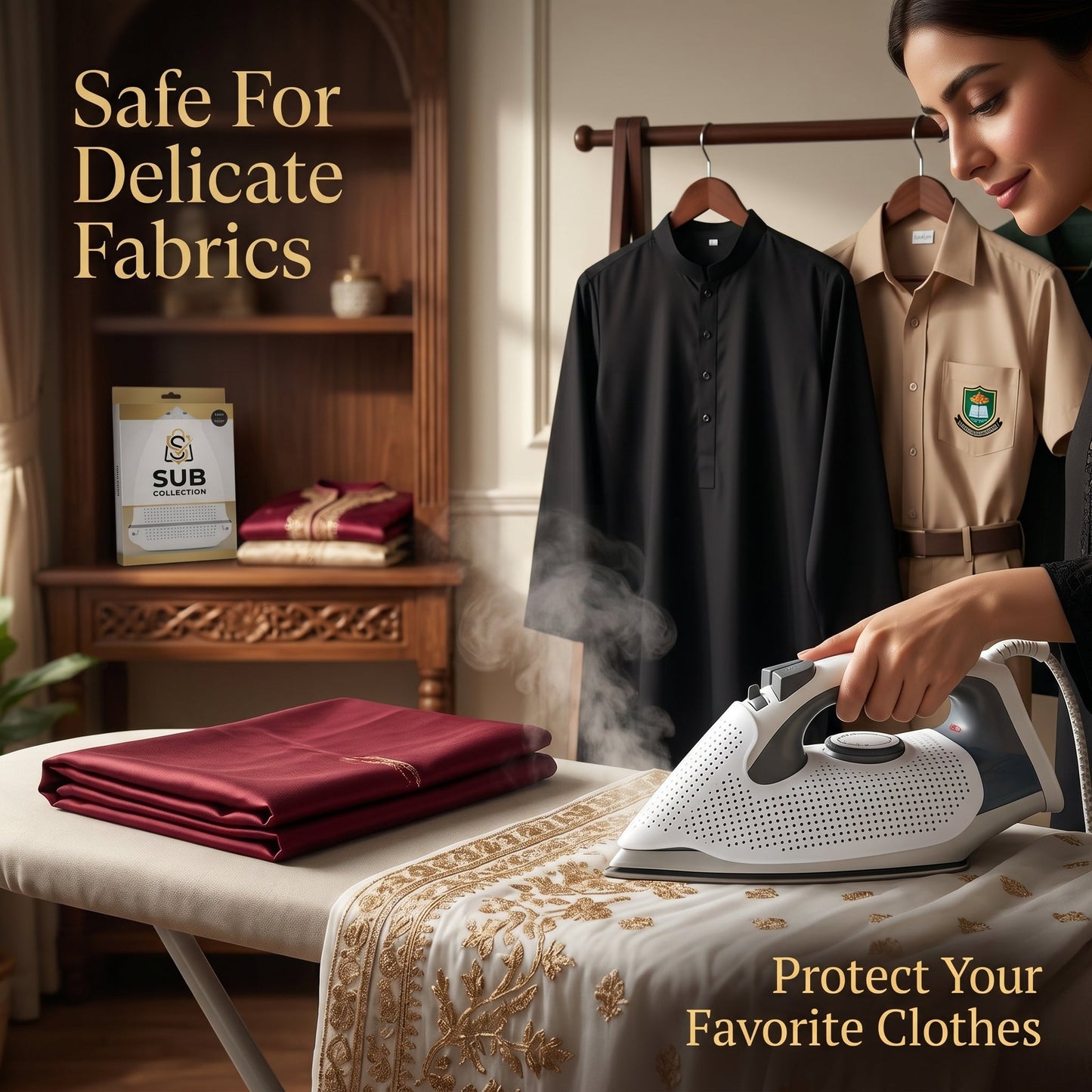 Teflon Iron Cover Protector - Burn Free Safe Ironing Cover for Clothes