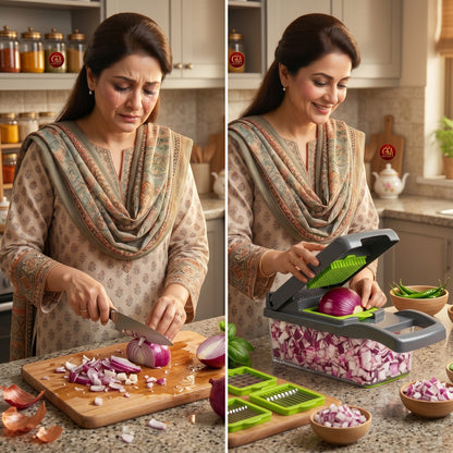 12-in-1 Nicer Dicer Plus – Multi-Function Vegetable & Fruit Chopper & Slicer | Pakistan's Best Kitchen Tool