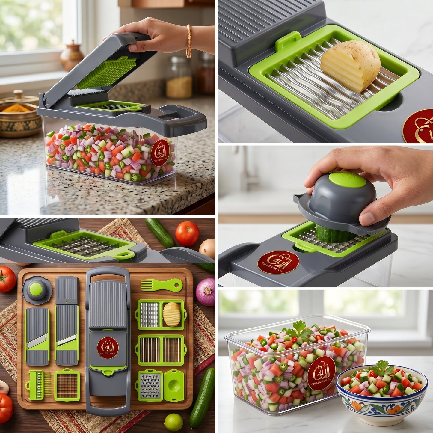 12-in-1 Nicer Dicer Plus – Multi-Function Vegetable & Fruit Chopper & Slicer | Pakistan's Best Kitchen Tool