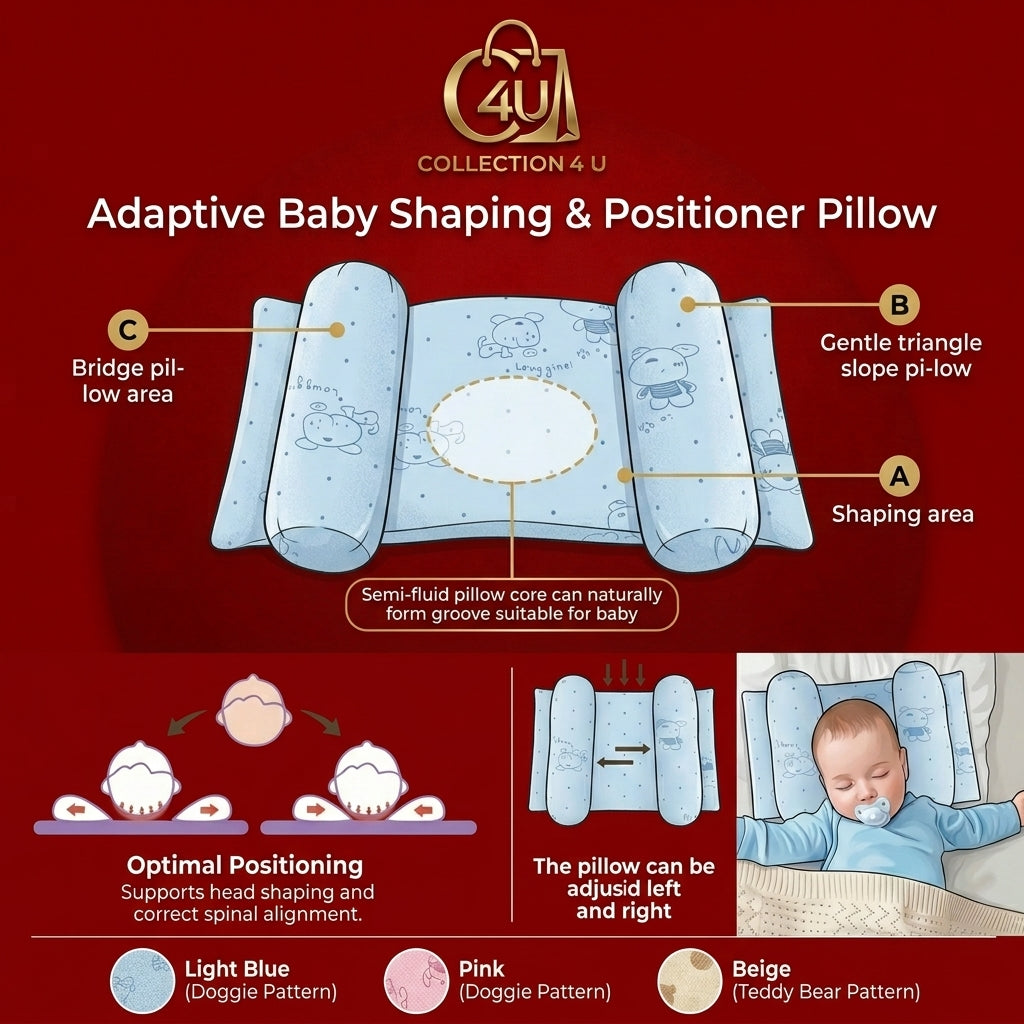 Baby Head Shaping Pillow Hypoallergenic, Flat Head Prevention, Pediatrician Approved