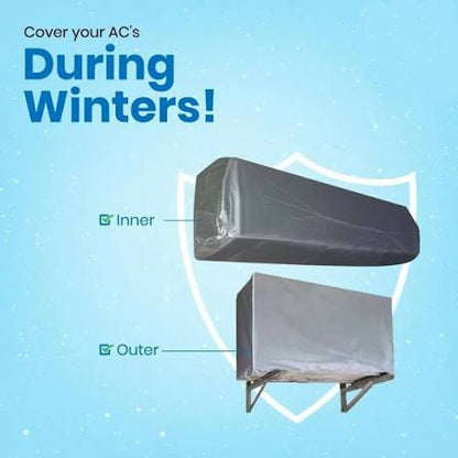 Waterproof AC Cover Set Indoor & Outdoor Split AC Dust Cover (1/1.5/2 Ton)