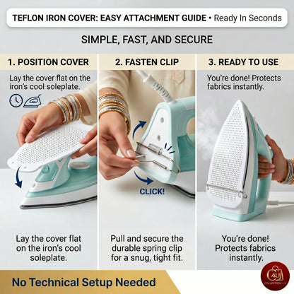 Teflon Iron Cover Protector – Anti-Burn Safe Ironing Sheet for All Clothes & Fabrics