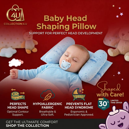 Baby Head Shaping Pillow Hypoallergenic, Flat Head Prevention, Pediatrician Approved